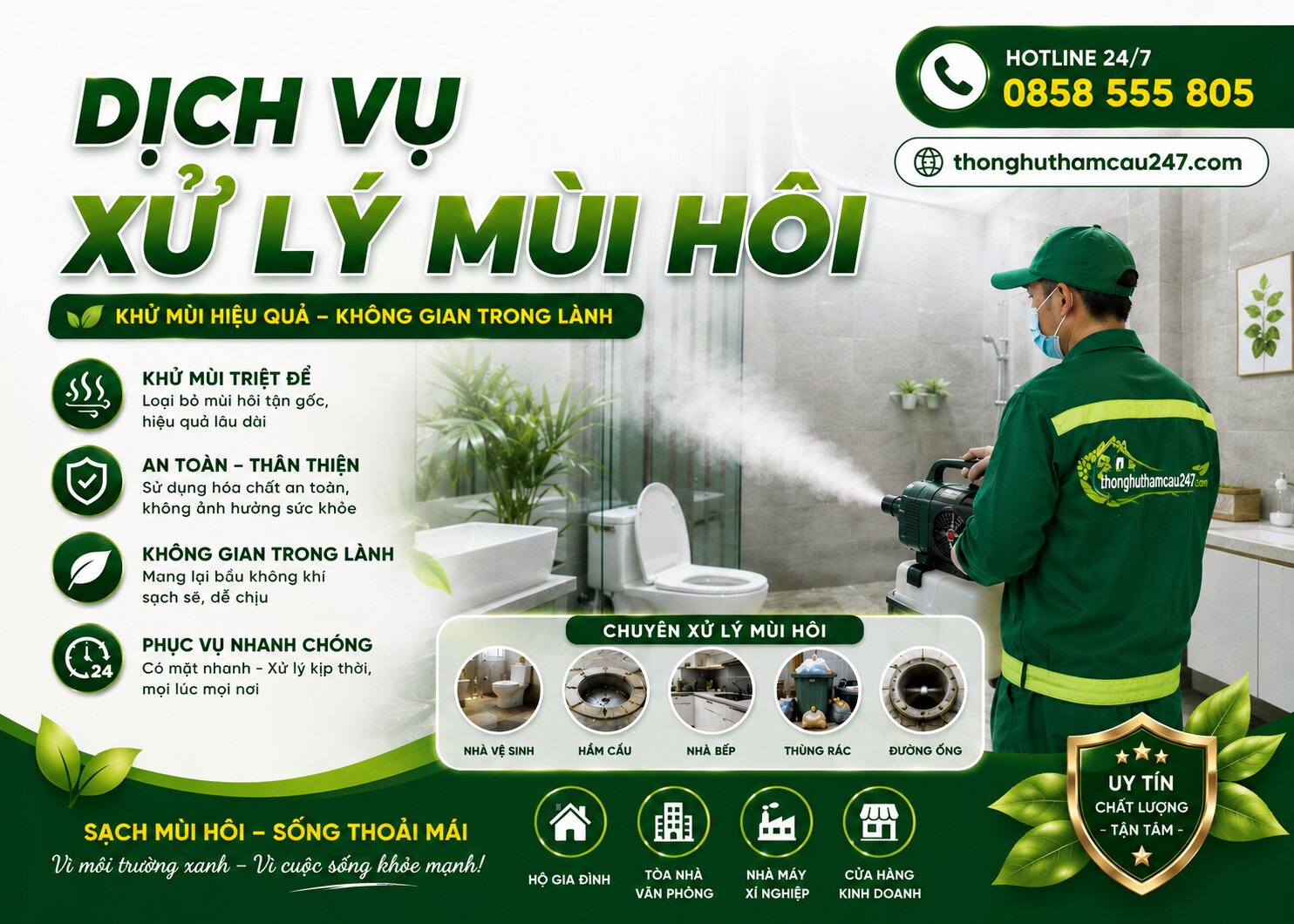 Xử lý mùi hôi hầm cầu chuyên nghiệp